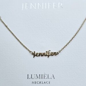🌸 JENNIFER Script Name Chain Goldtone Necklace 🌸